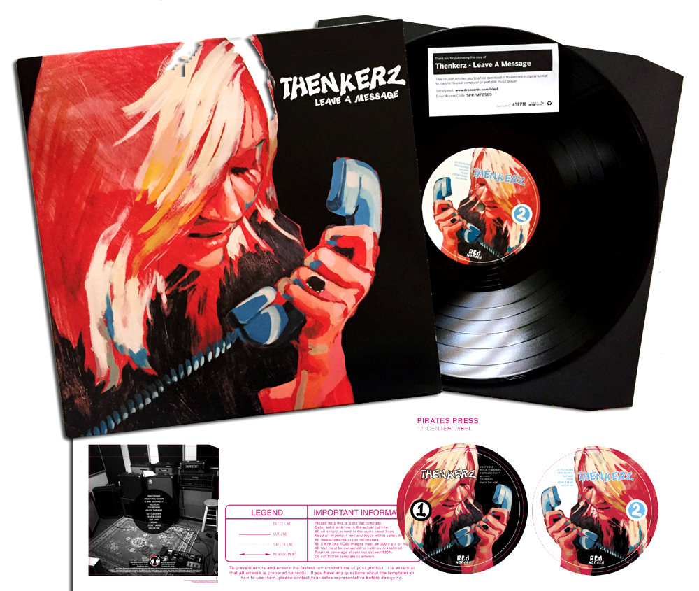 Thenkerz 4 Color CMYK LP 12" (digital production based on a painting by K. Keith) on Red Handed Records.