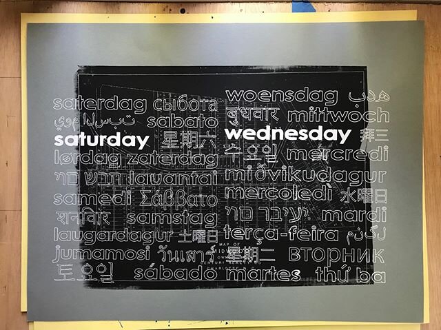 #testprint of my What Day Is It? #tshirt - - on top of my - - #plazamidwood #silkscreen