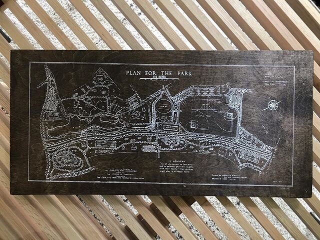 I printed 3 of these, they&rsquo;re not in my Etsy shop (yet), if you want first dibs! 1946 Original Plan for #freedompark #charlottenc  send a DM or email - ready to ship or deliver today if you need a #fathersday 🎁 (prints or frames are available 