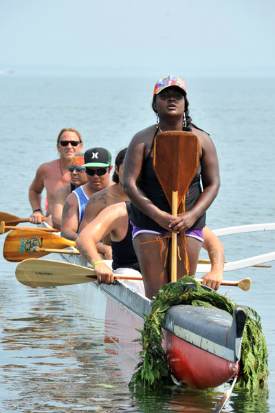 Chenae Bullock asks permission to come ashore.