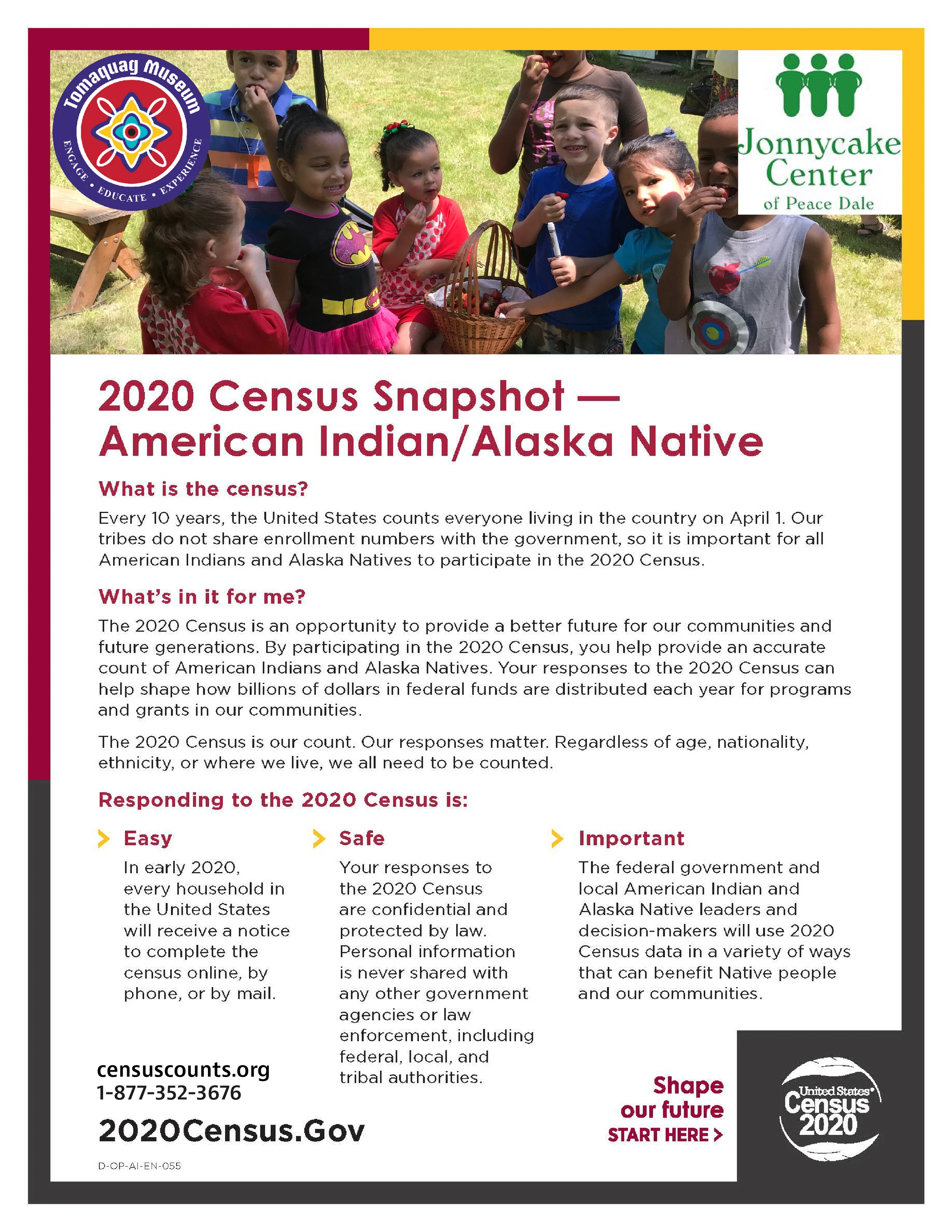 Tomaquag Museum Census 2020: History of Indigenous Invisibility-Be Counted!