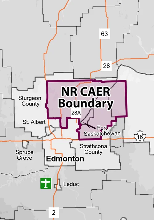 The NRCAER geographic boundary is shown above. 