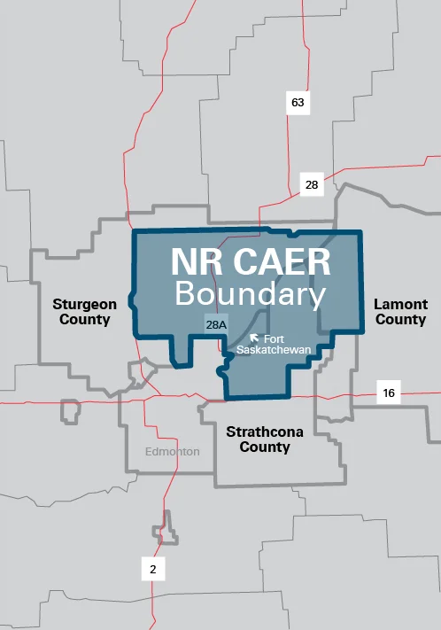The NRCAER geographic boundary is shown above. 