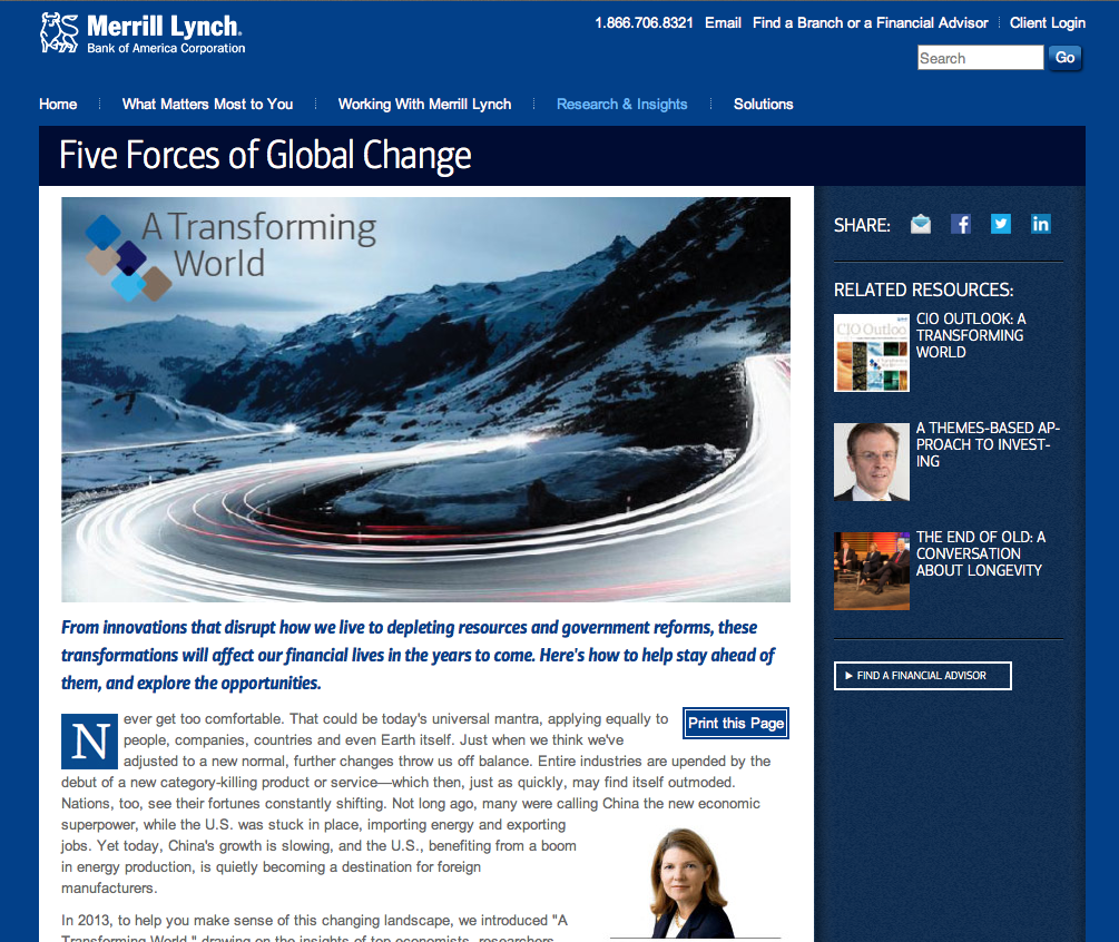 Five forces of Global Change