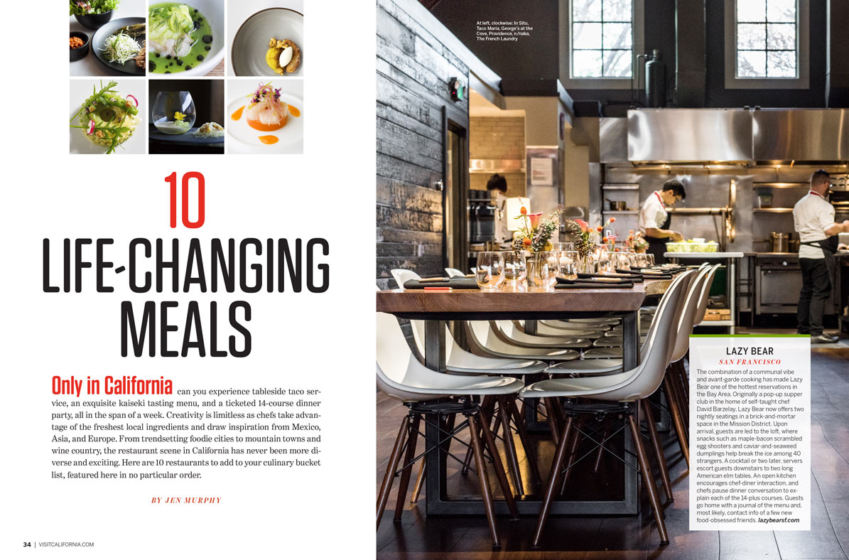 Visit California: 10 Life-Changing Meals feature