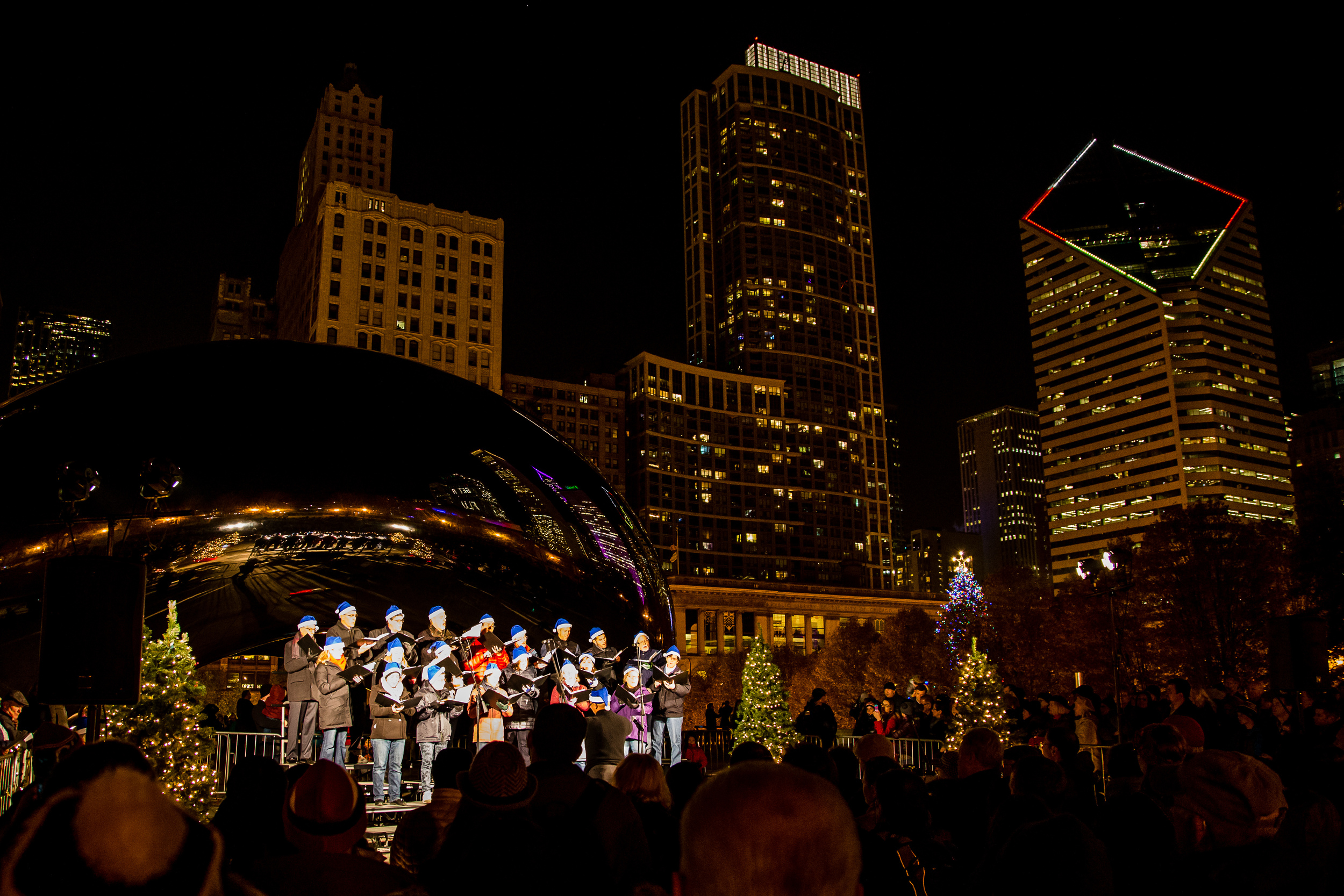 caroling at "The Bean" - Chicago