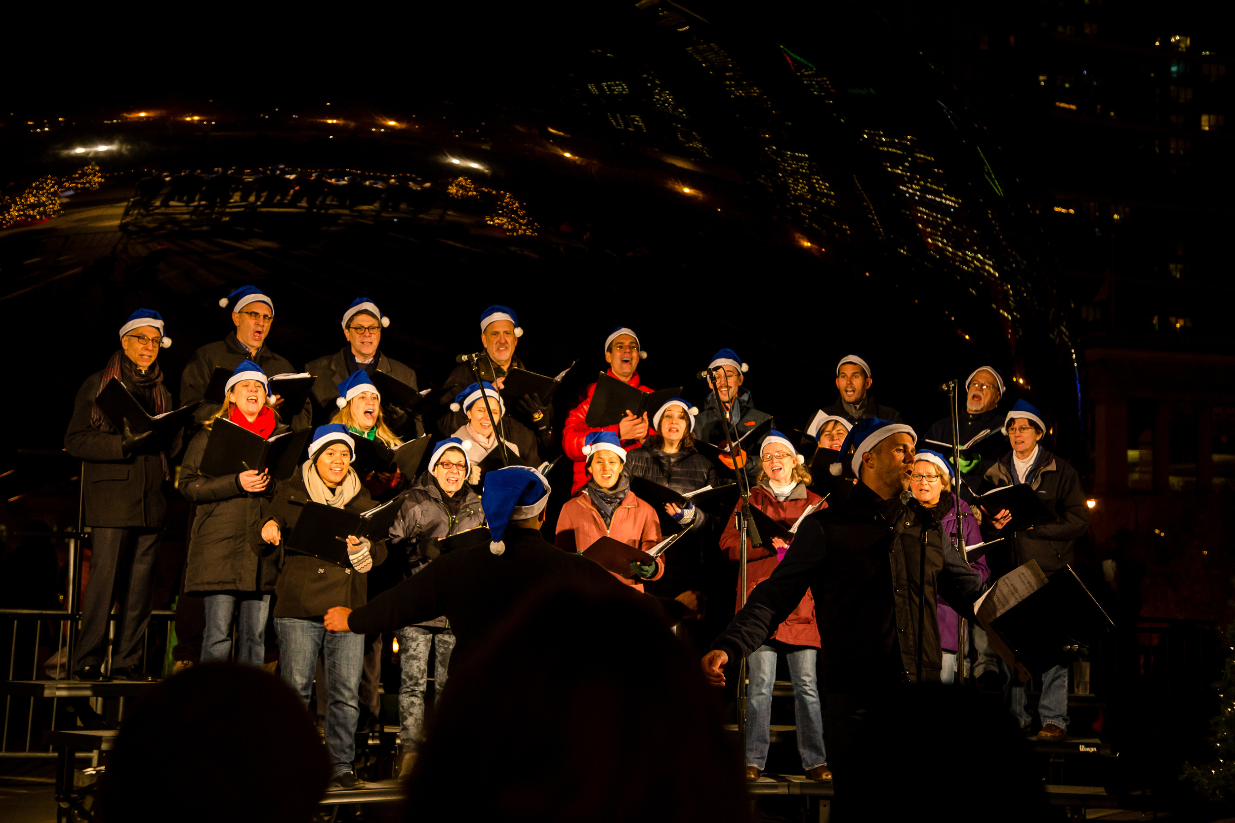 caroling at "The Bean" - Chicago