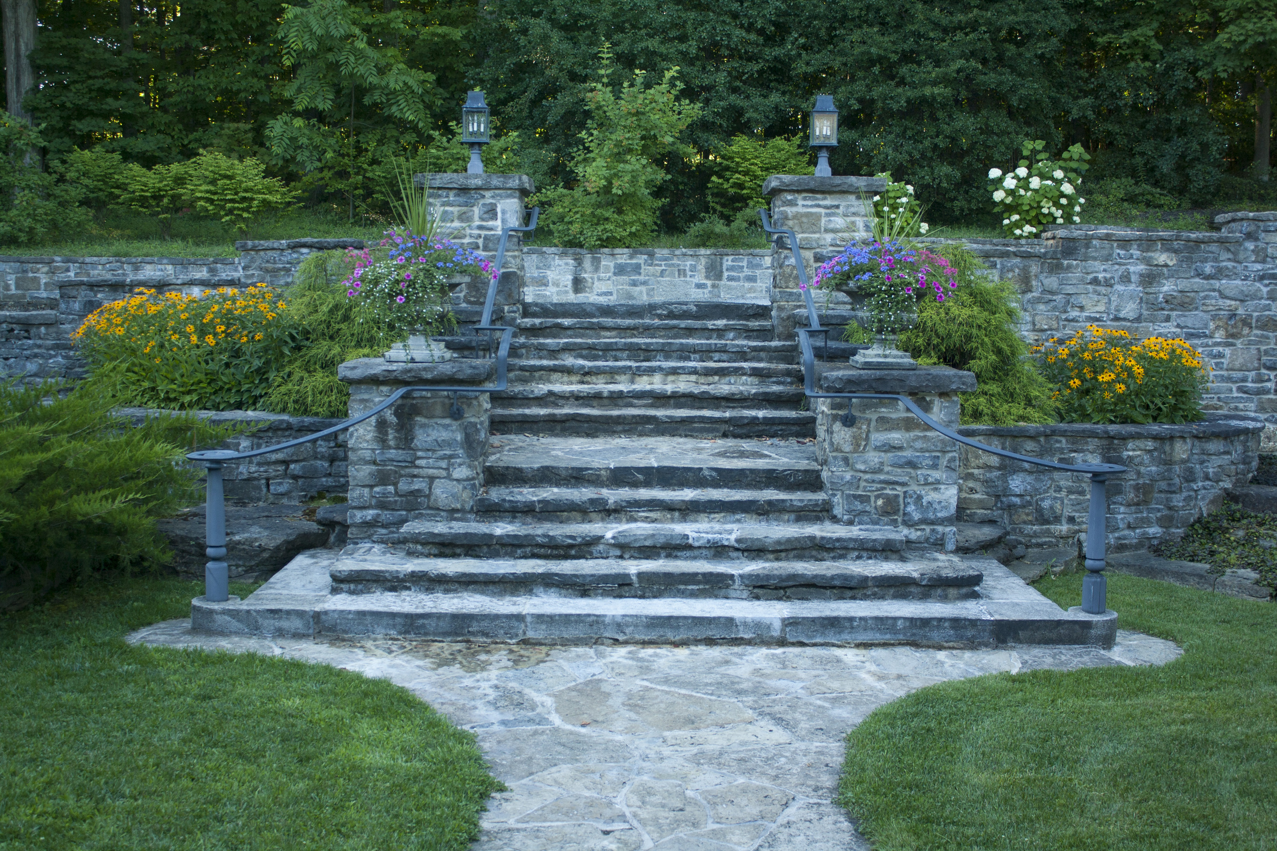 New Home With A Heritage Feel | Stone Steps | Landscape Architecture | Riverview Design Solutions | Prescott, Ontario, Canada