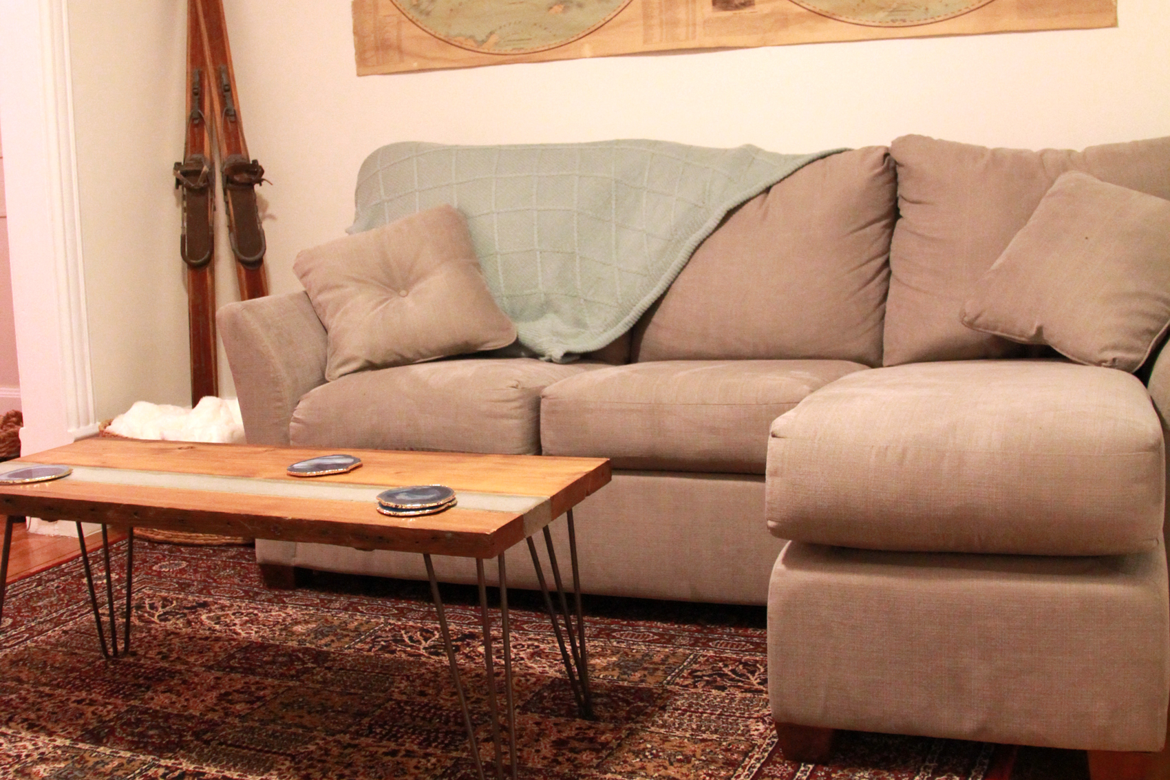 Reclaimed Wood and Concrete Coffee Table | Riverview Design Solutions | Living Room | Brockville Ontario Canada