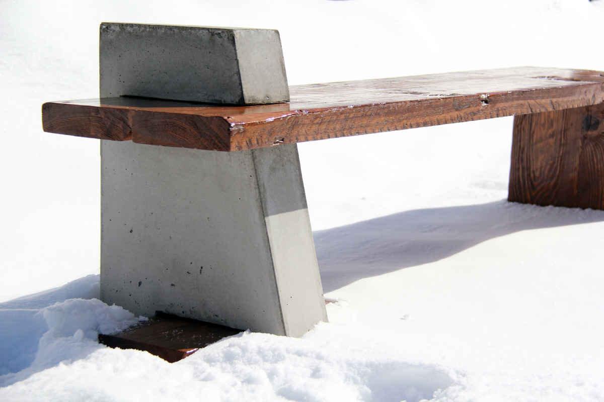 Boathouse Indoor Outdoor Bench | Reclaimed Cedar and Concrete | Riverview Design Solutions | Prescott Ontario Canada