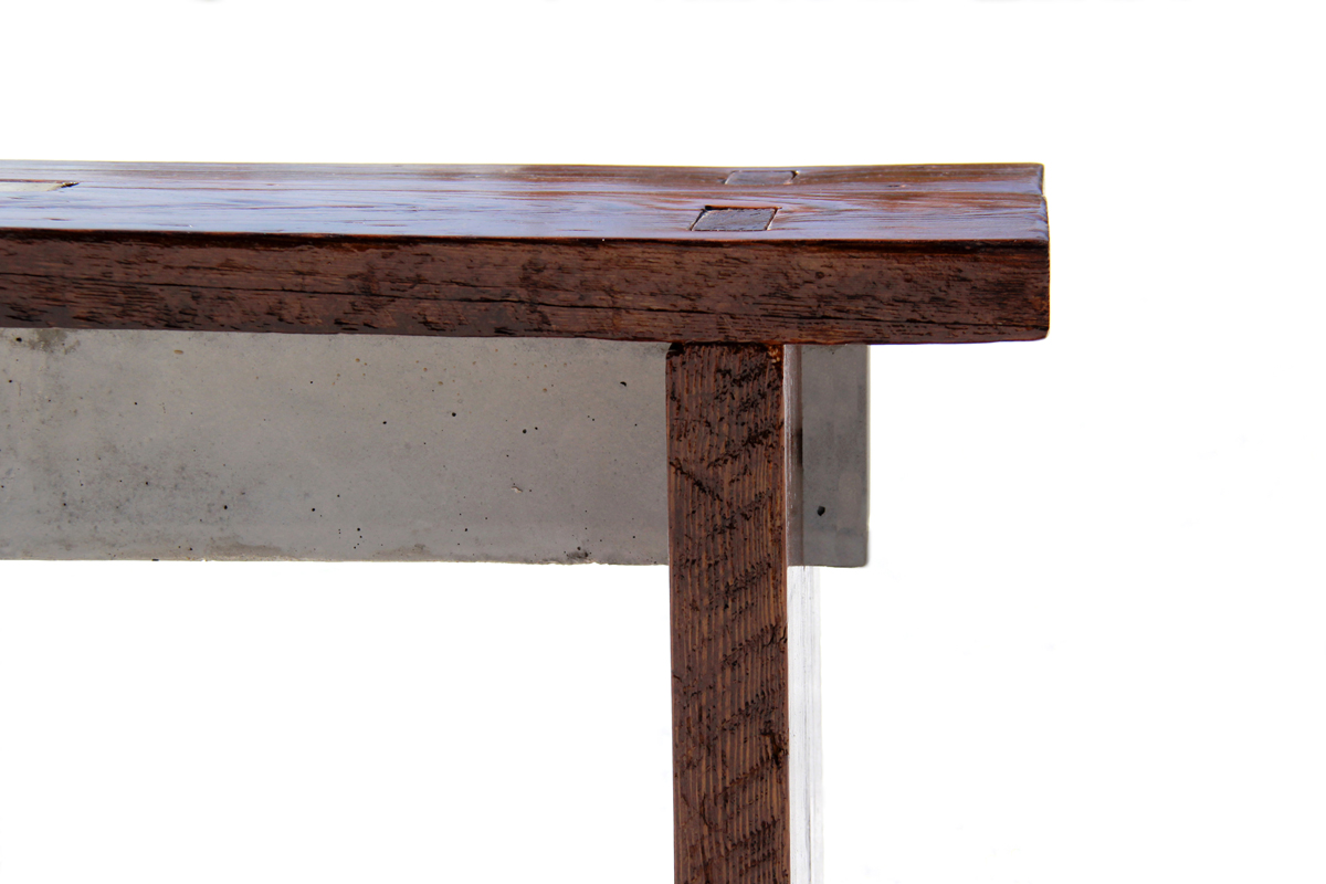 Boathouse Bench 02 | Reclaimed Wood and Concrete | Thousand Islands | Riverview Design Solutions | Prescott, Ontario, Canada