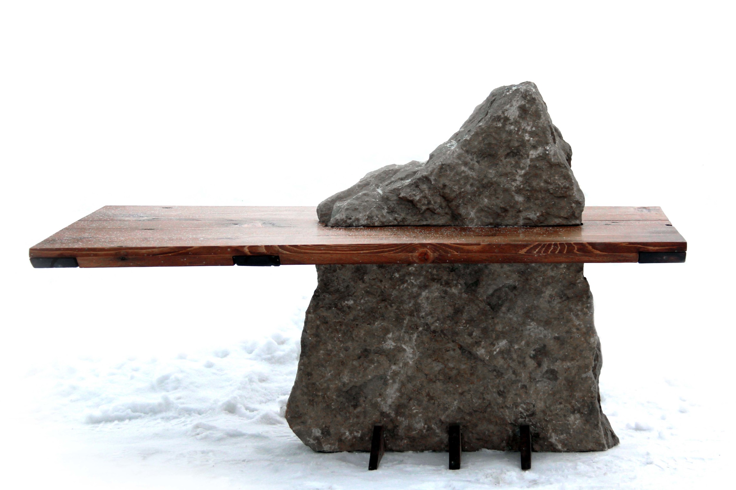 Riverview Design Solutions - Shoreline Coffee Table - Reclaimed Wood - Stone - Thousand Islands.jpg