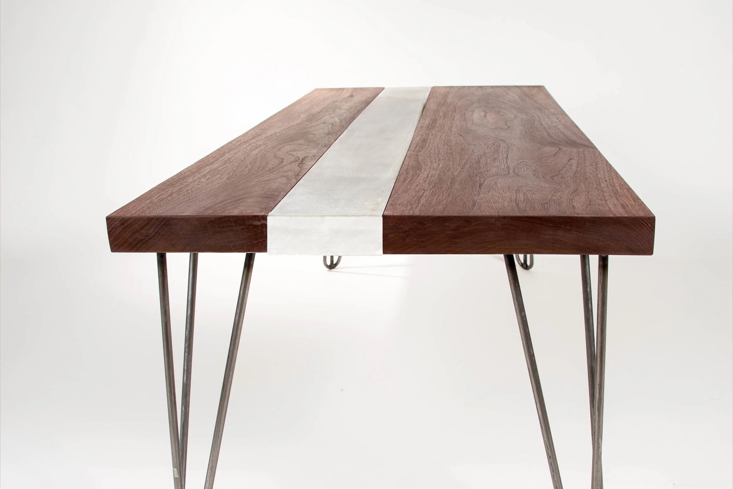 Riverview Design Solutions - Walnut Concrete Coffee Table - Modern Industrial Furniture - End Close.jpg