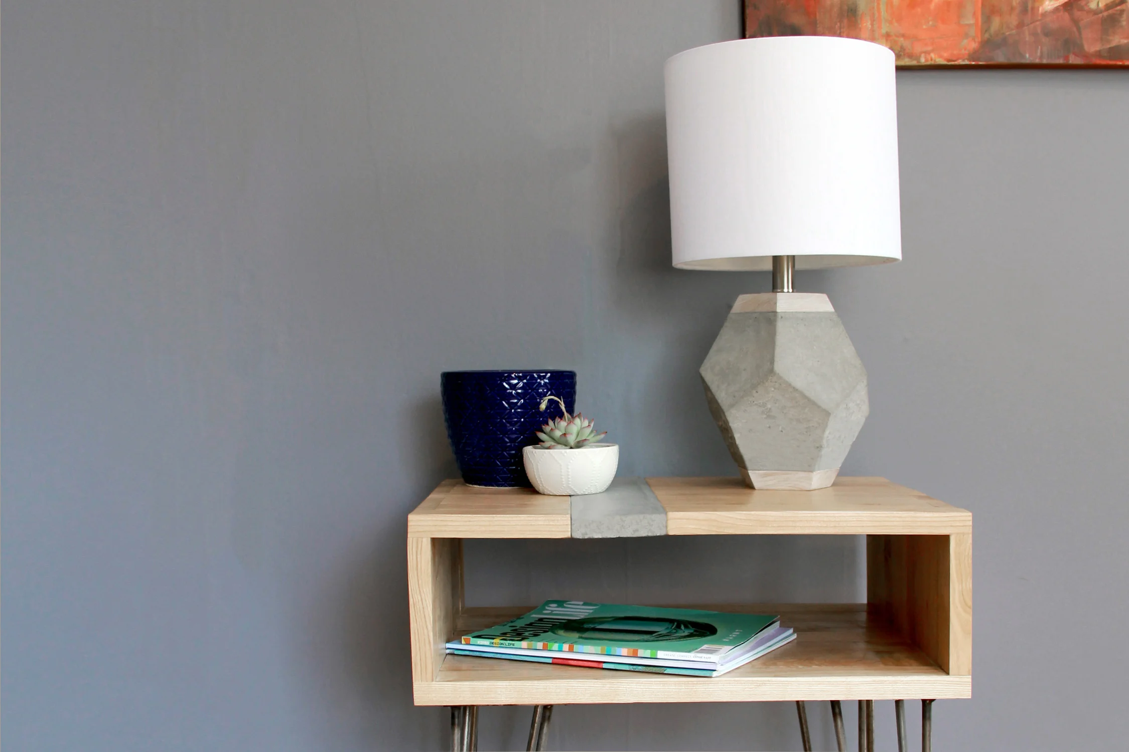 Riverview Design Solutions_Brockville_Concrete and Wood_Side Table_Concrete Lamp.jpg
