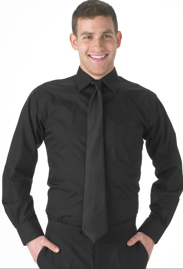 Men's Long Sleeve Black Dress Shirt