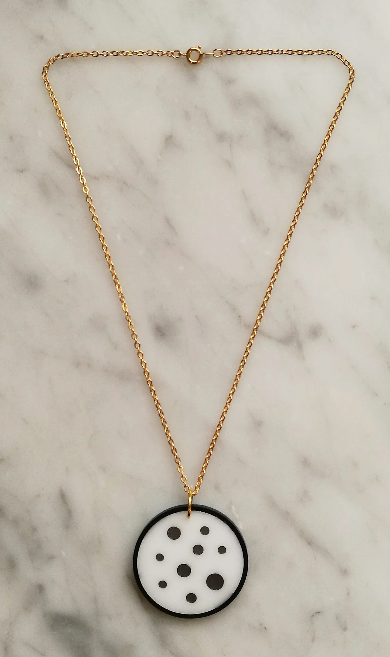 Full Moon Necklace \u0026 Earrings with Gold 