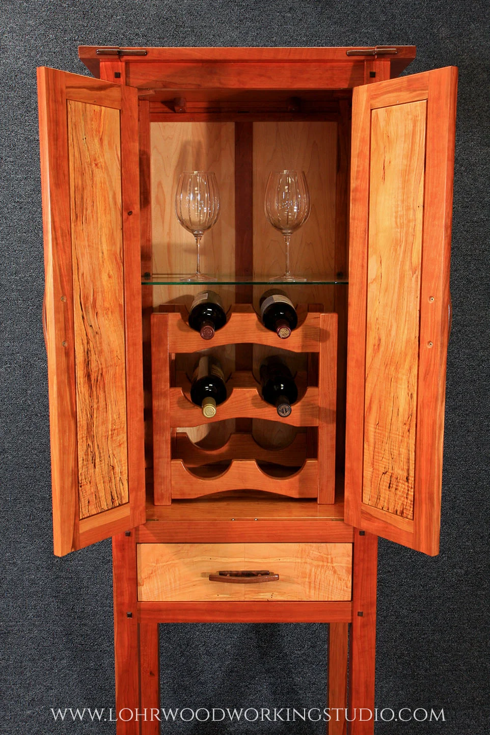Wine Spirits Cabinet Lohr Woodworking Studio