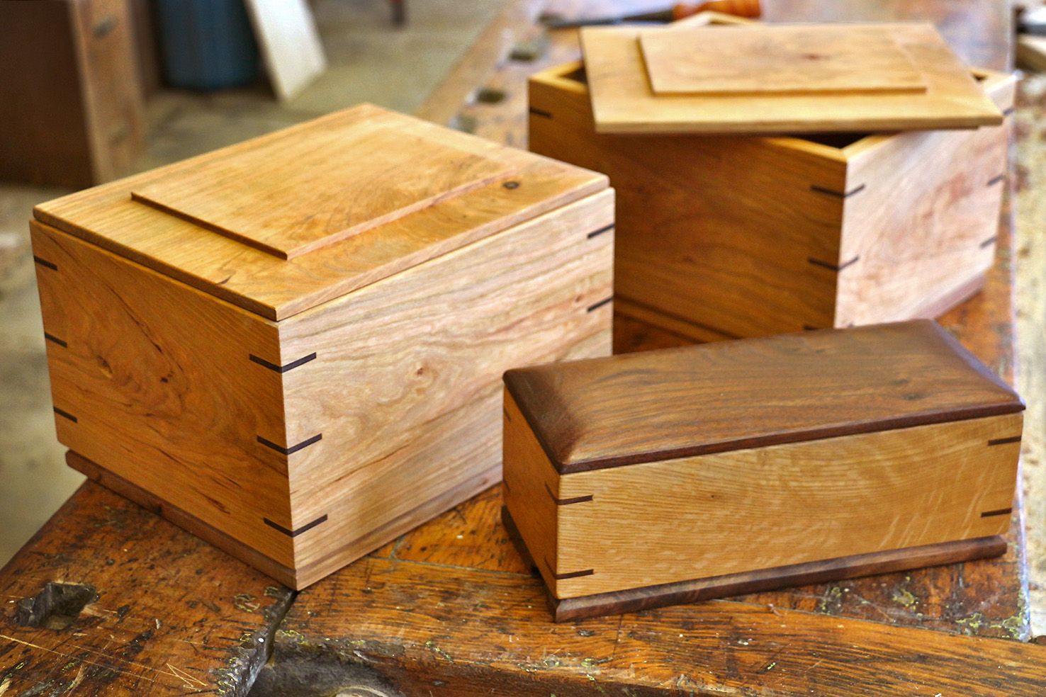Cherry & Walnut Splined Boxes