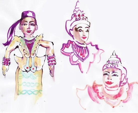 .....which very much reminded me of Burmese puppet dolls I played with as a child.