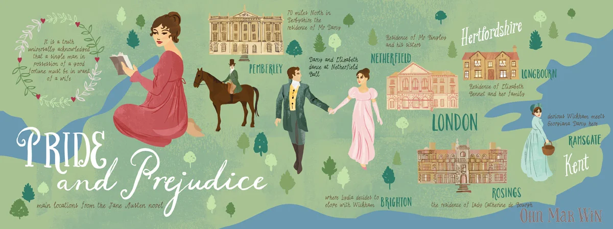 Ohn Mar Win's Additional Map of Pride and Prejudice
