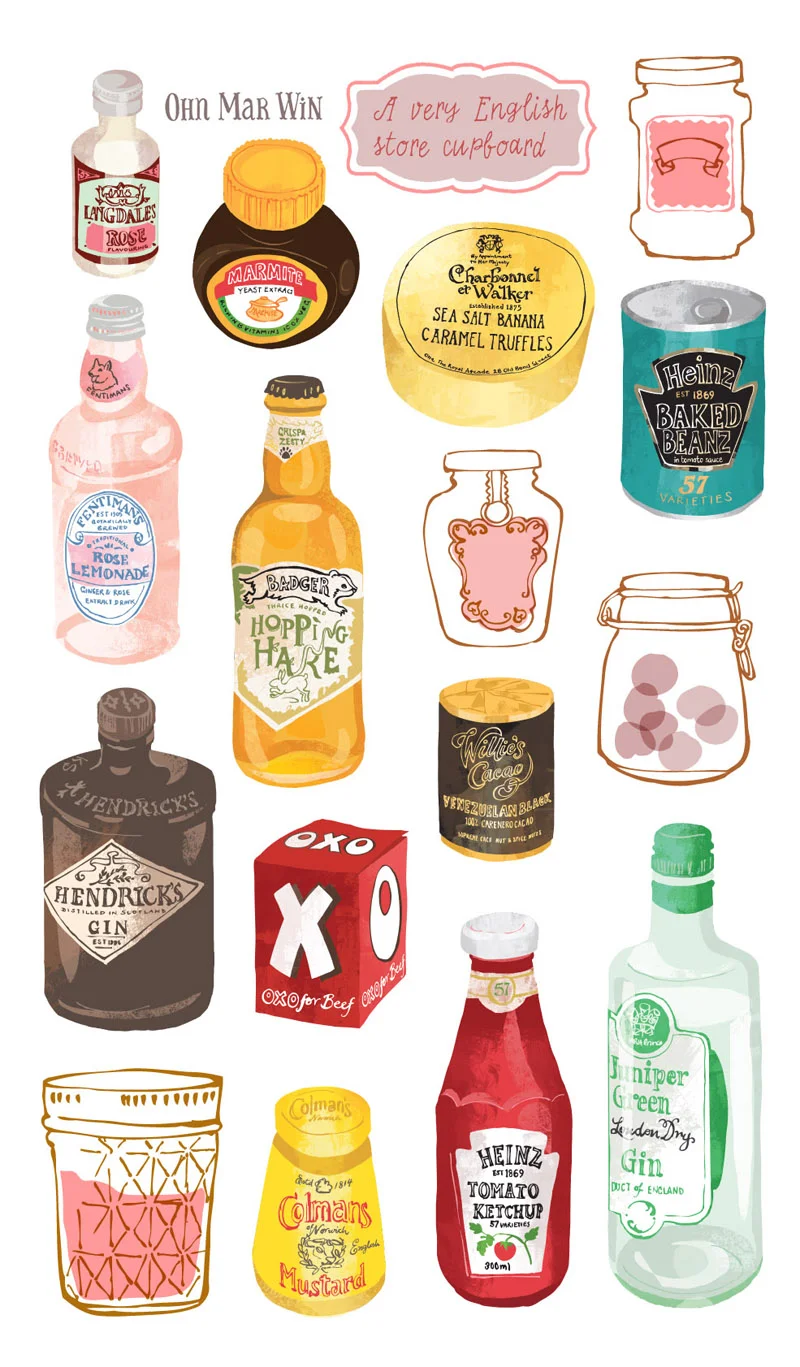 Selection of English store cupboard favourites