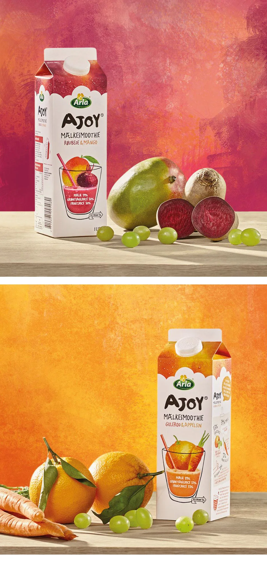 Arla / Ajoy fruit and vegetable juice smoothies