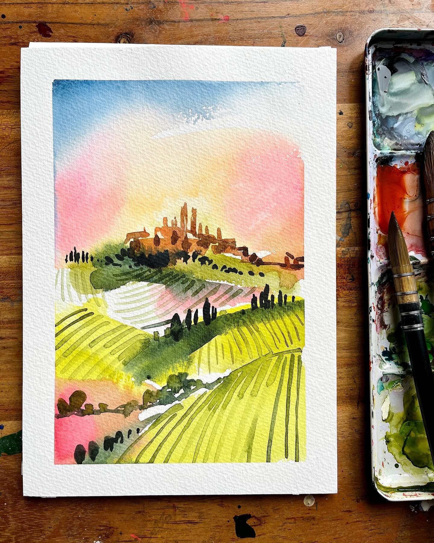 🙌Two lots of fun this week : I&rsquo;m getting ready for my watercolour landscape workshop this weekend (still a few spots available !) and tomorrow I&rsquo;m heading off to @hahnemuehle_uk booth where they&rsquo;re exhibiting @stationeryshowsuk 👋I
