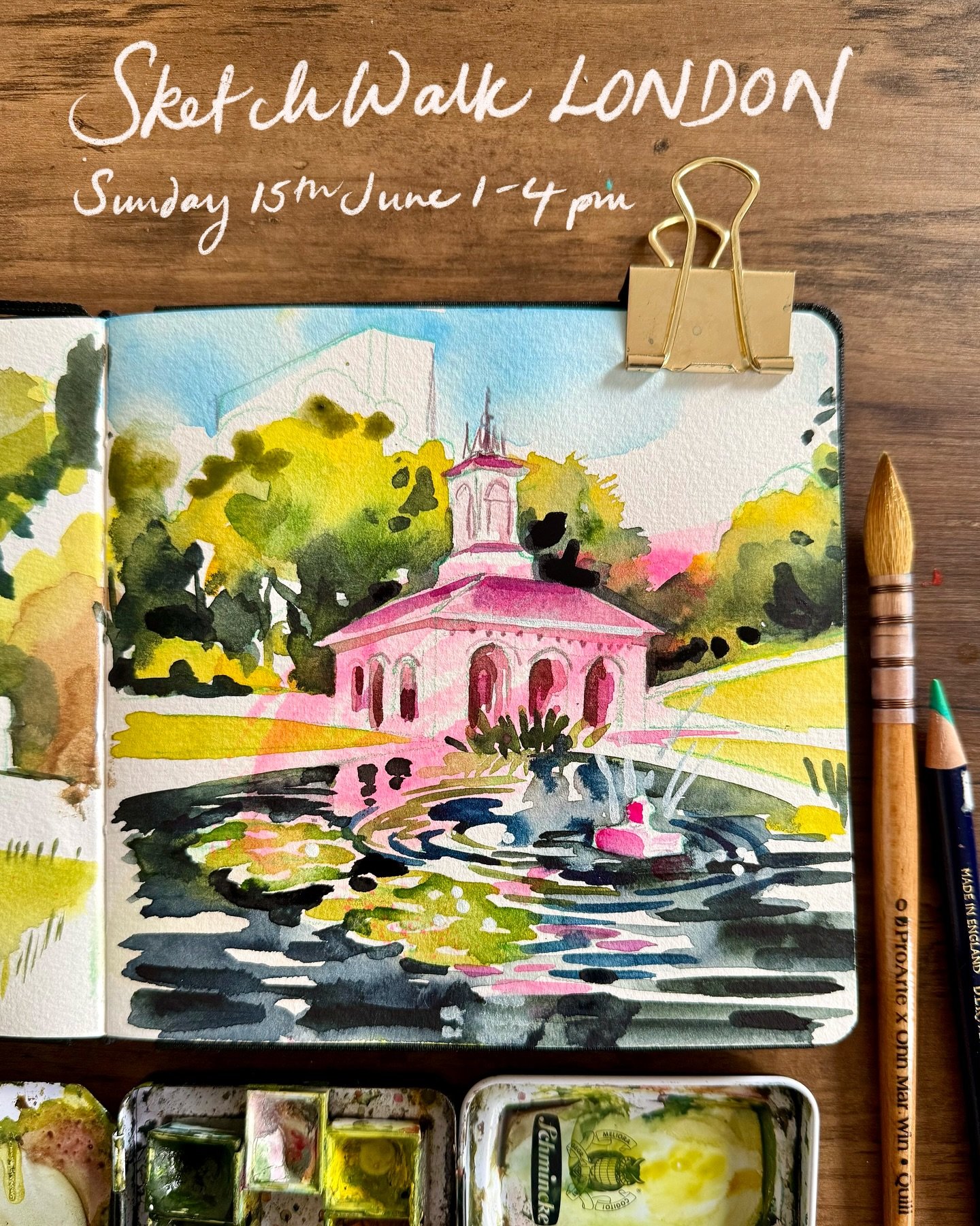 I've teamed up with @sketchwalklondon &amp; @nunosonlines for a relaxed in-person sketching workshop in beautiful Kensington Gardens &amp; Hyde Park London  We'll begin by exploring the formal beauty of the Italian Gardens an elegant space perfect fo