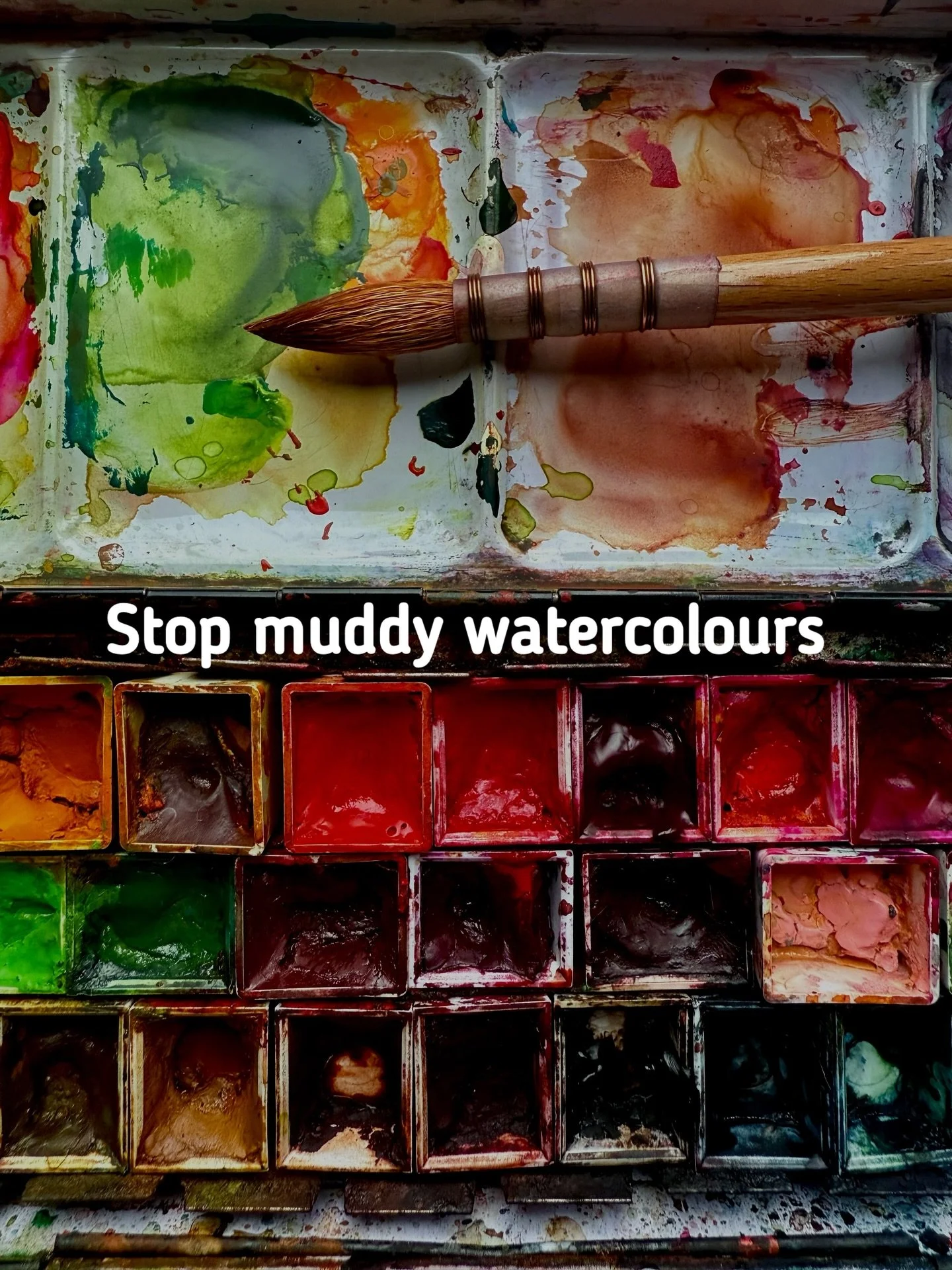 Muddy colours come up again and again whenever I talk to beginners. You might start with a lovely bright mix, only to find it drying dull, flat or slightly brown. It can be so frustrating when you&rsquo;re not sure what&rsquo;s causing it.

There six