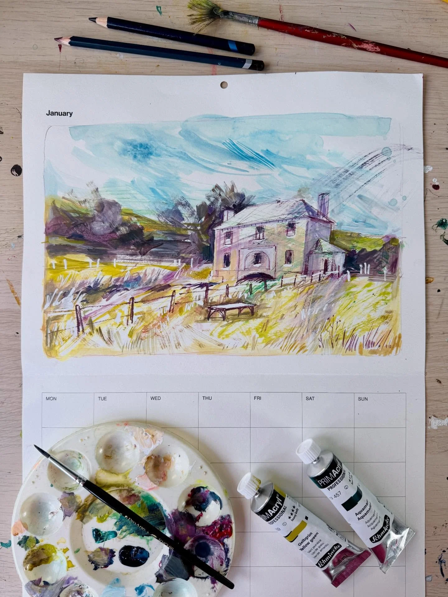 I&rsquo;m so happy to be part of the #TravellingCalendarCollective this year.

Twelve artists. Twelve months. Thank you to @monkeymintaka for organising and inviting me to take part. All the original art will auctioned at the end of 2026 to raise mon