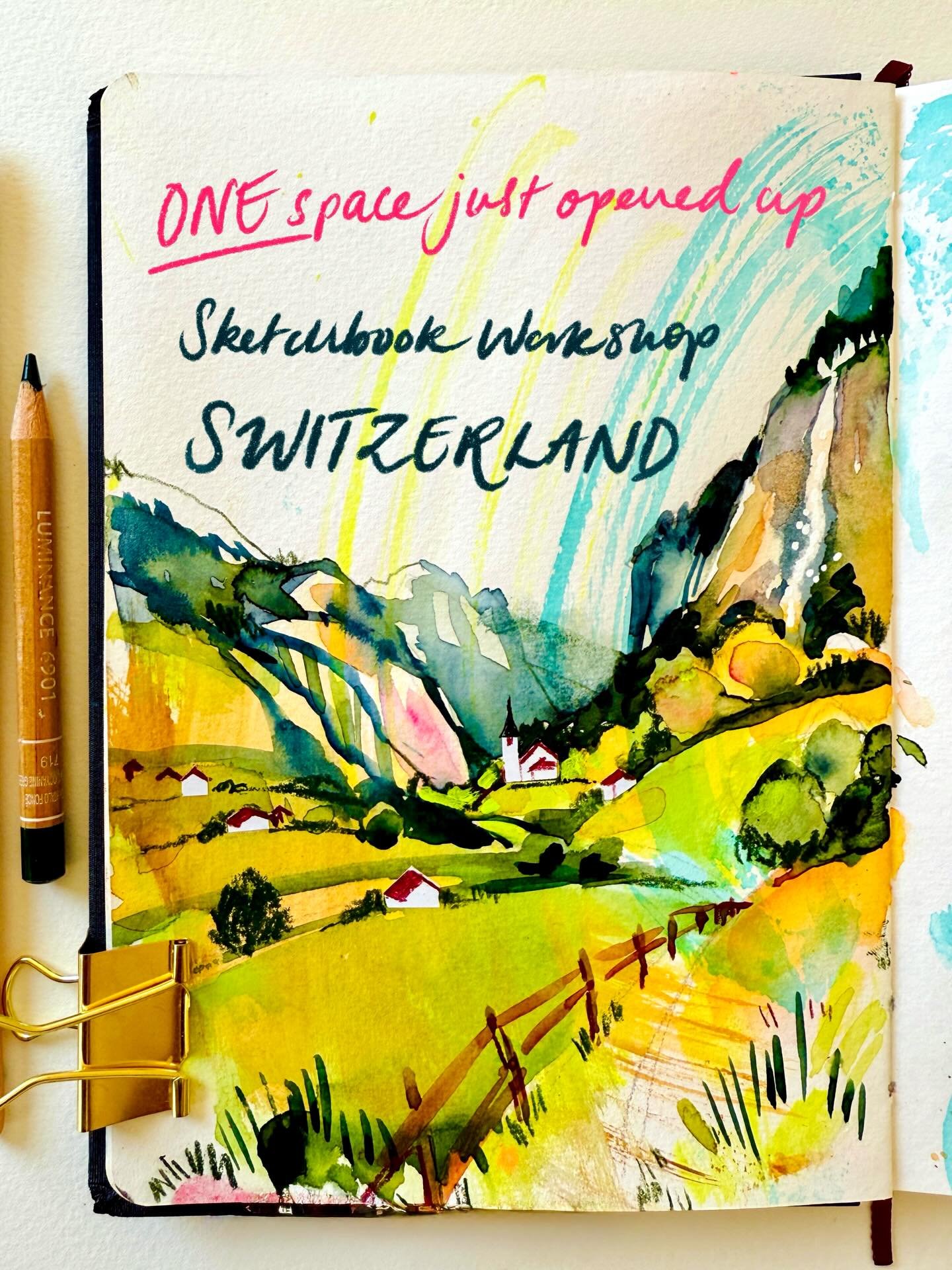 One spot just opened up for my Switzerland workshop with @_thebluewalk June 14&ndash;21 2026

We'll experience paddle steamers on Lake Lucerne, mountain trains, waterfalls and amazing scenes all with a sketchbook in your hand. 
We slow right down by 