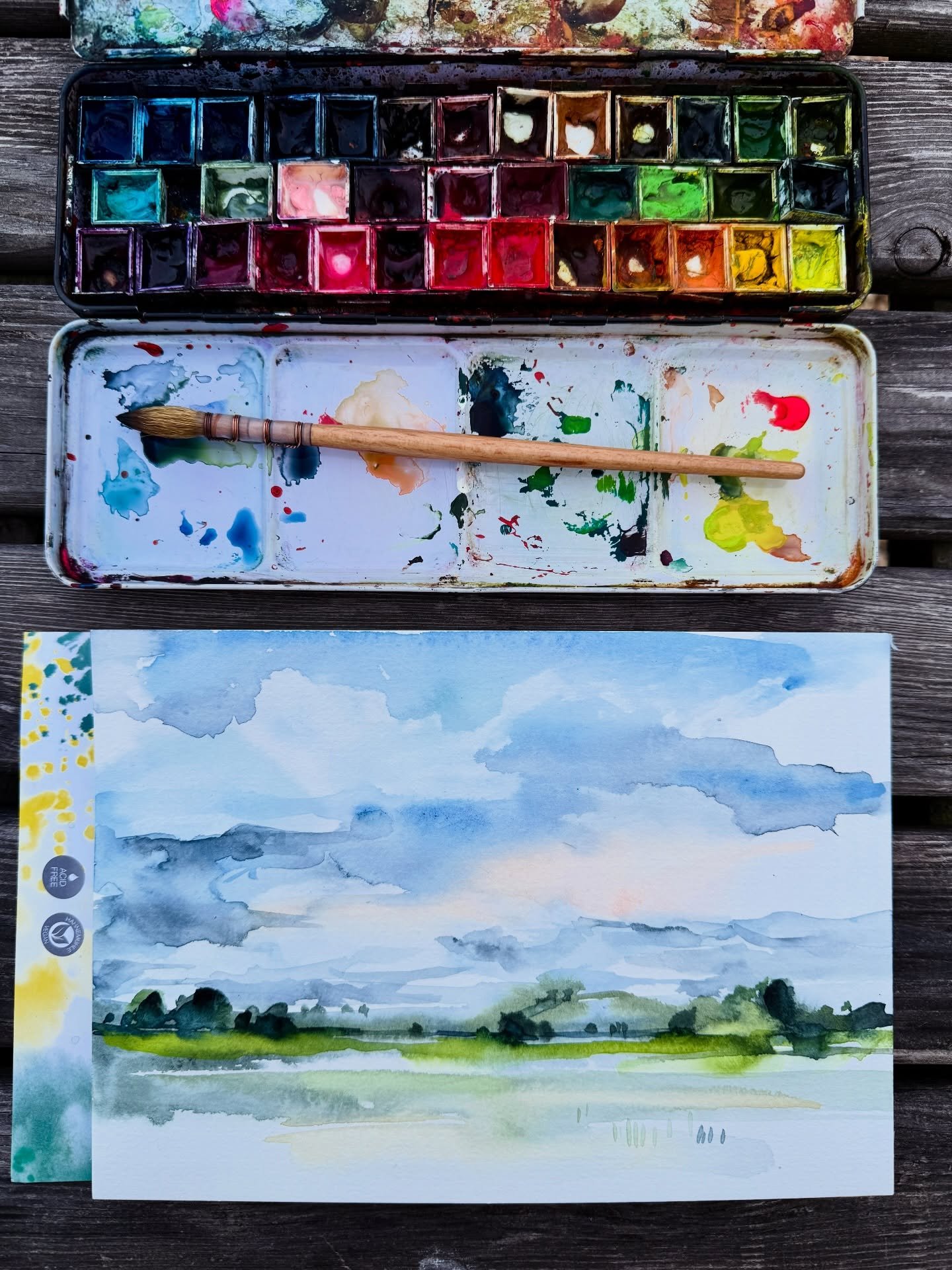 I&rsquo;ve just shared a new process video on Patreon, filmed outside my shepherd&rsquo;s hut during my recent stay in Norfolk.

Norfolk is known as the 'big skies' county for a reason, and on my final morning there, the clouds were perfect for sketc