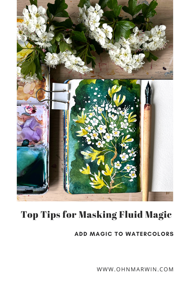 How to use Masking Fluid for Watercolor Painting - Watercolor Affair