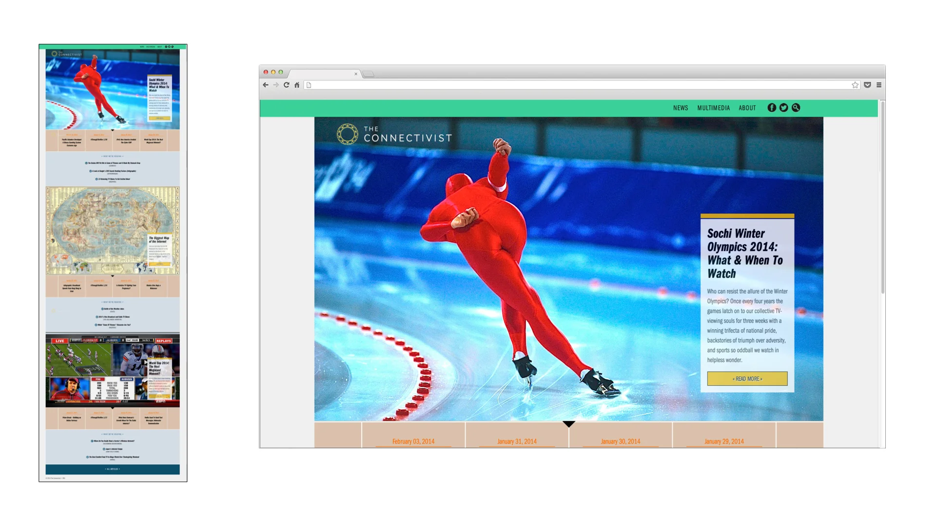 Screenshot from live site - homepage