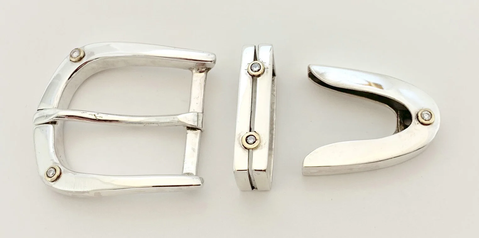 custom silver buckles