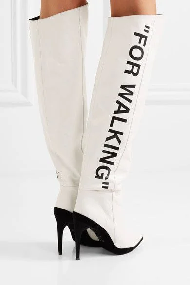 “Context” is the challenge of the postmodern. Pictured here, “For Walking” boots by OffWhite.