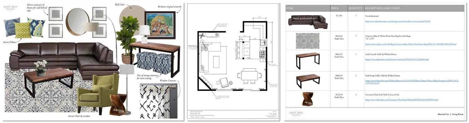 E-Design concept board | Holly Bero Interiors