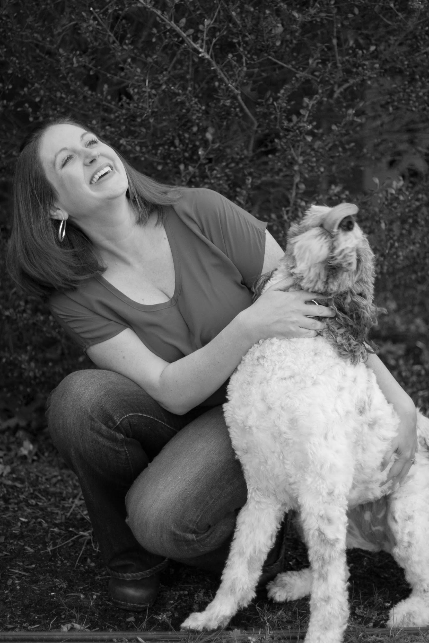 Stephanie English, LCSW is a member of the Association of Pet Loss and Bereavement. We chose to shoot her with her own beloved pet to convey her deep understanding of the love we have for our animals.