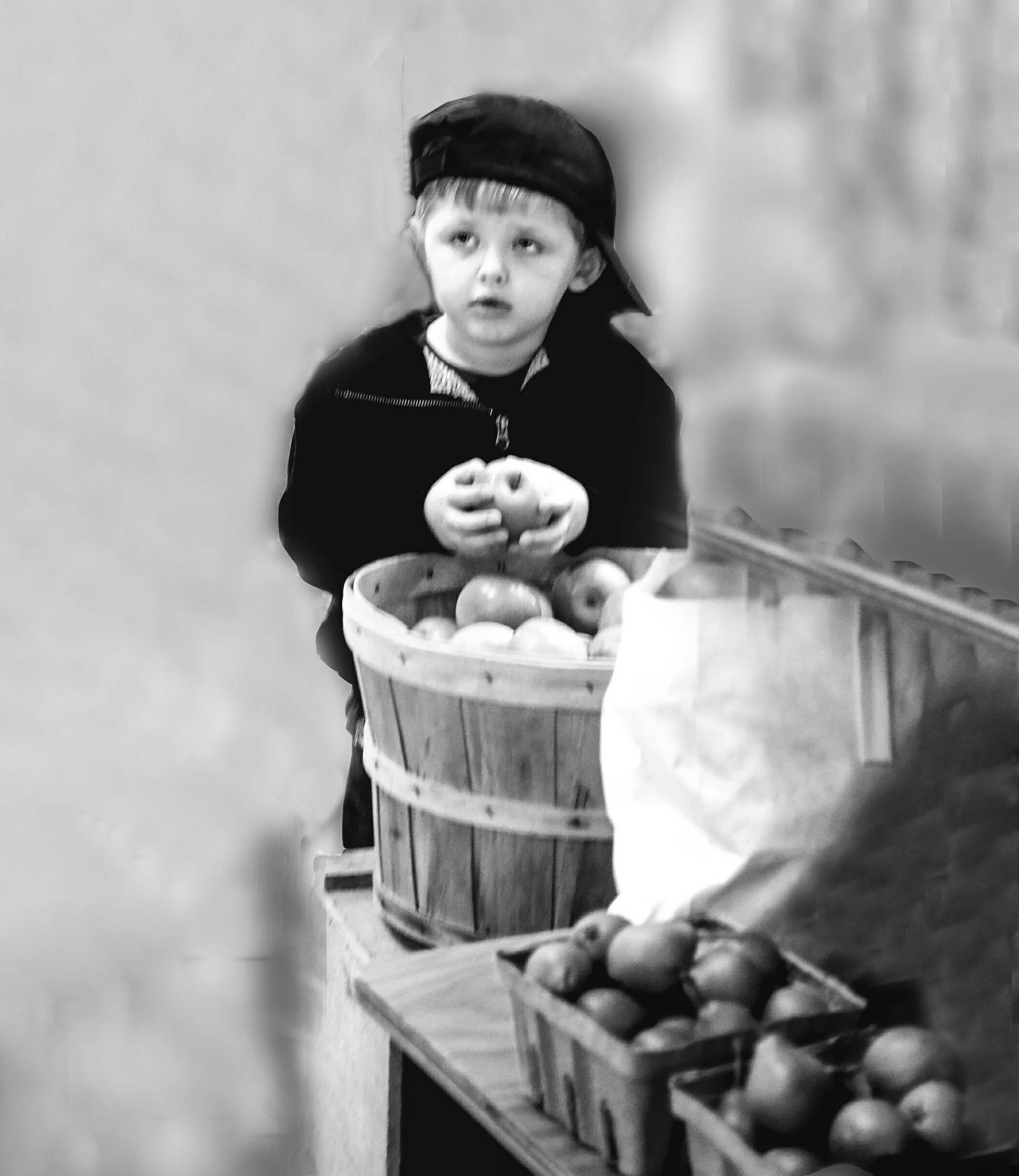 Boy with an apple-b&w.jpg