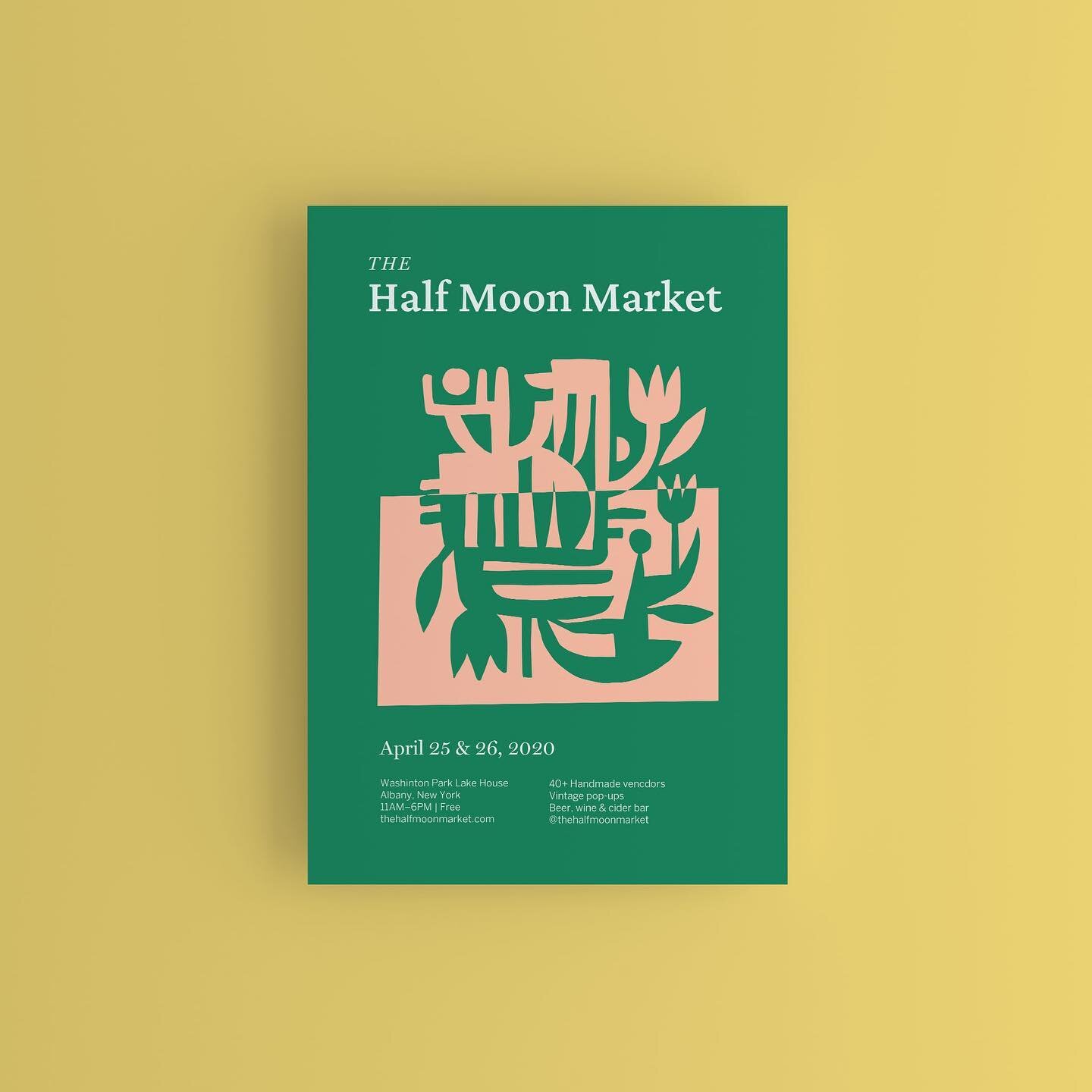 Feeling a little nostalgic for @thehalfmoonmarket (which is sort of on hiatus bc of COVID and life) which is usually this weekend every October! I made this poster for the market intended for Spring 2020 which ultimately had to be canceled but I stil