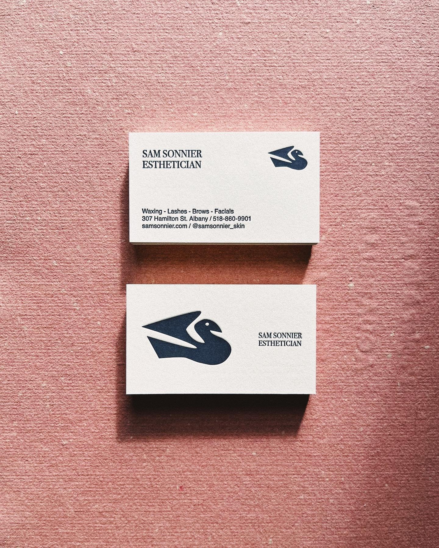 Love how these business cards turned out for @samsonnier_skin. Masterful letterpress printing by the best @readymixdesign! (Swipe to the end for Maeve delivering me some of her cheese)