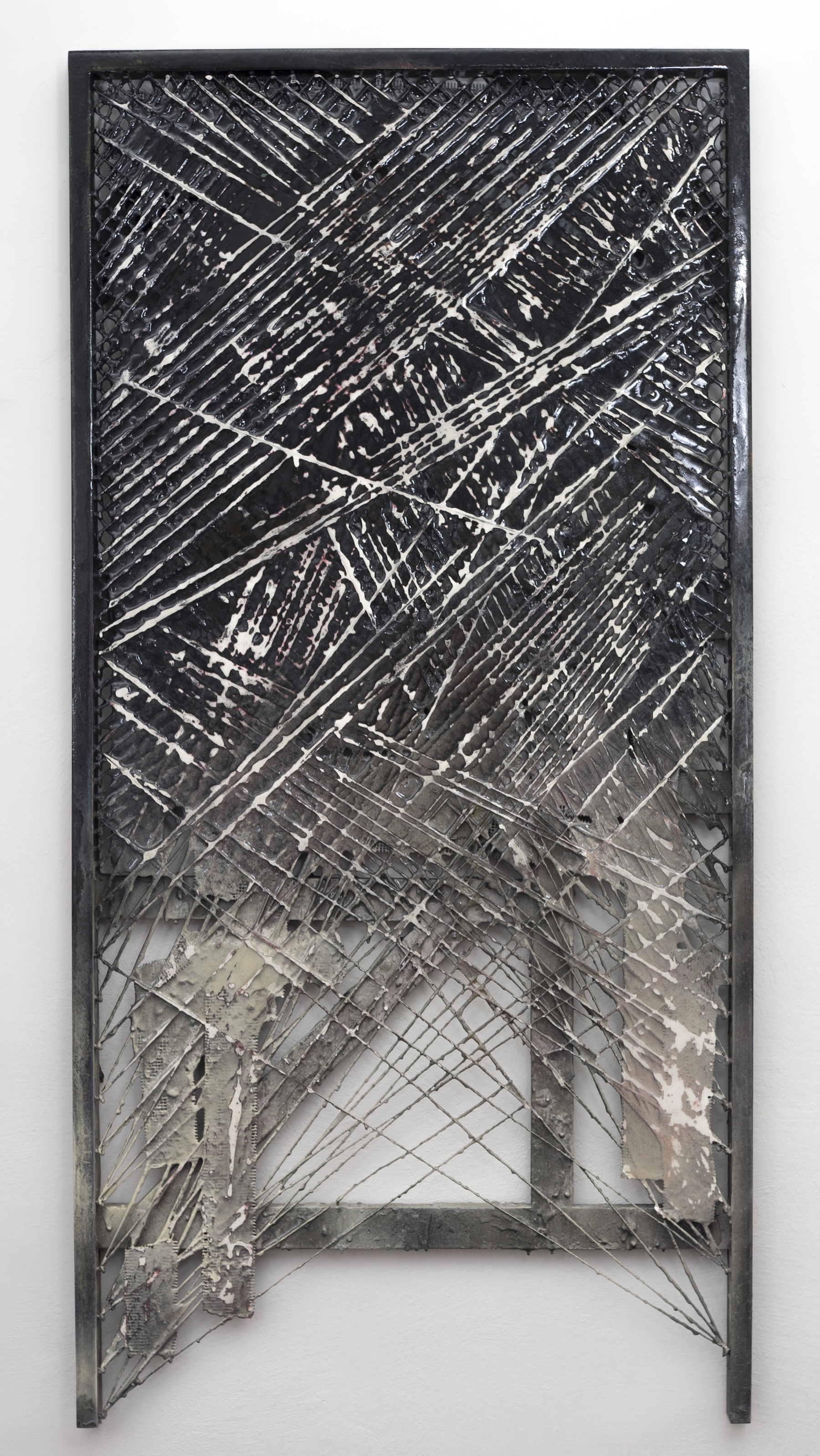 Don Roser Drive 2014 24"w x 48.75"h x 1.5"d resin, acrylic paint, joint compound, string, hardware, mesh tape, wood filler, wood frame