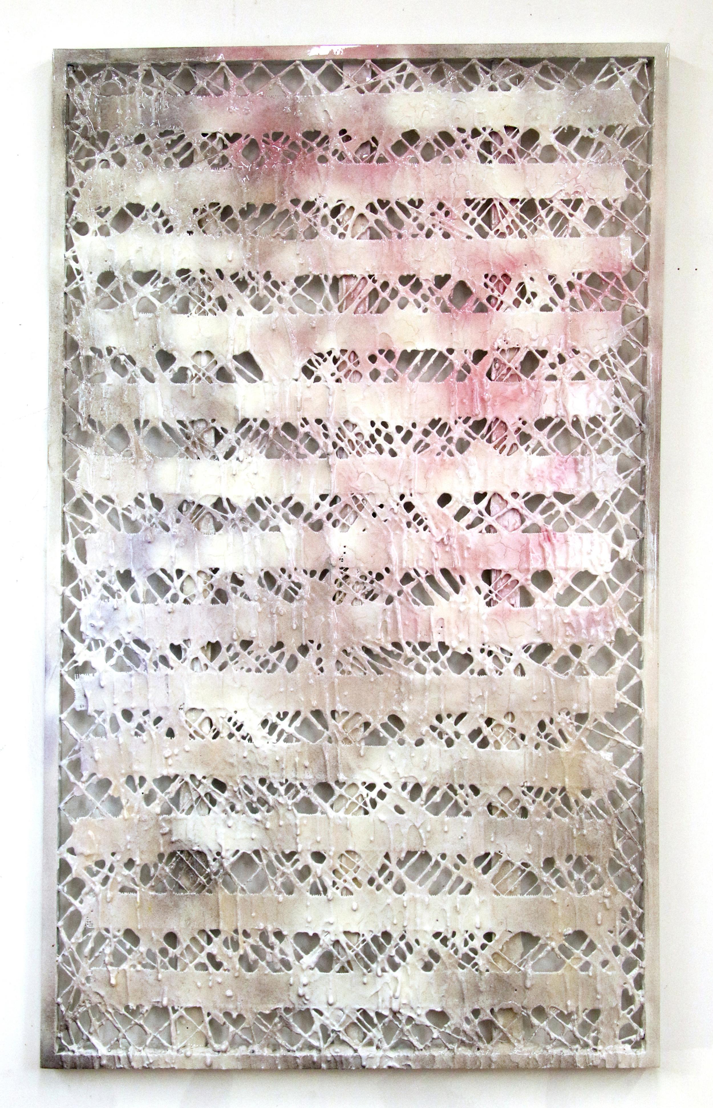 2015 34"w x 54"h x 1.5"d resin, acrylic paint, joint compound, string, hardware, mesh tape, wood filler, wood frame