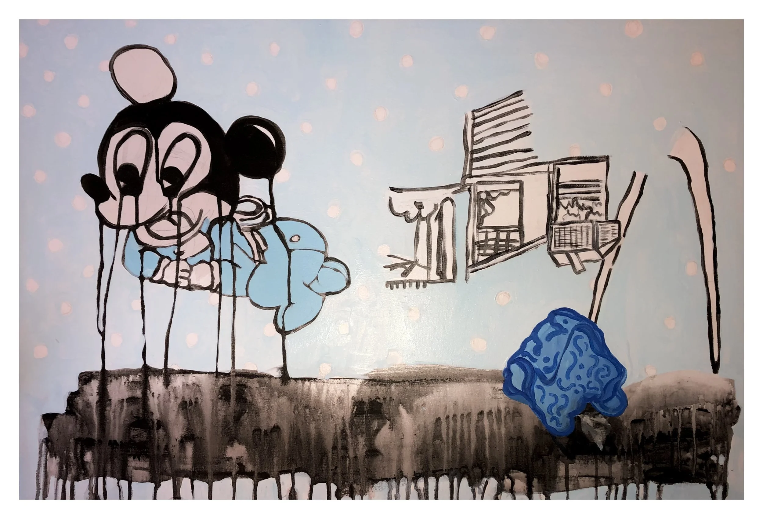 5- Untitled (Baby Mickey and Friends II), 2021, acrylic on canvas, 24 inches x 36 inches..jpg
