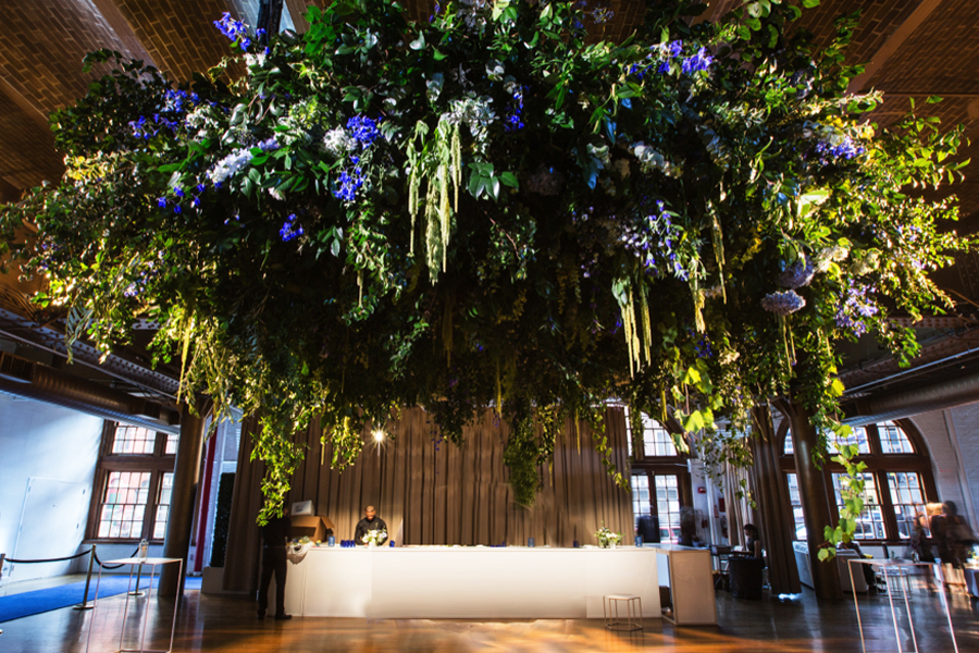 4. hanging floral chandelier with foraged foliage 1.jpg