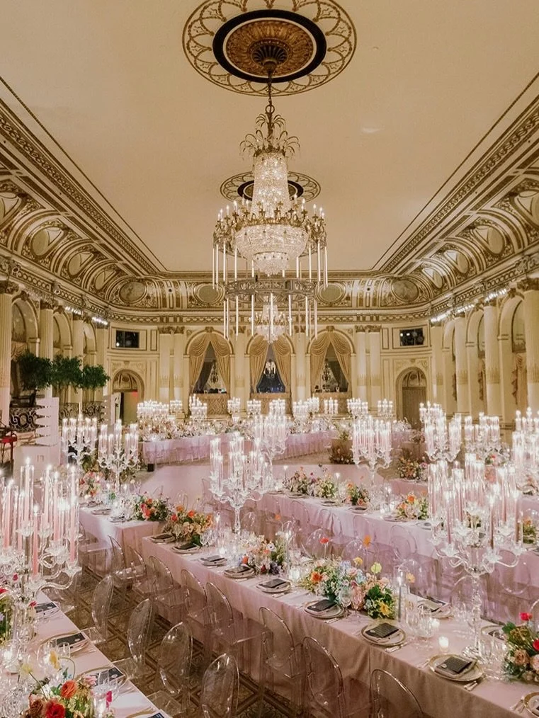 spring is in the air (finally) and it feels like this pink @theplazahotel wedding we designed with a herringbone floorplan, romantic candlelight and and lots of fun deets!!! #plazahotel #pink #wedding #jovemeyerevents 📷 @readyluck