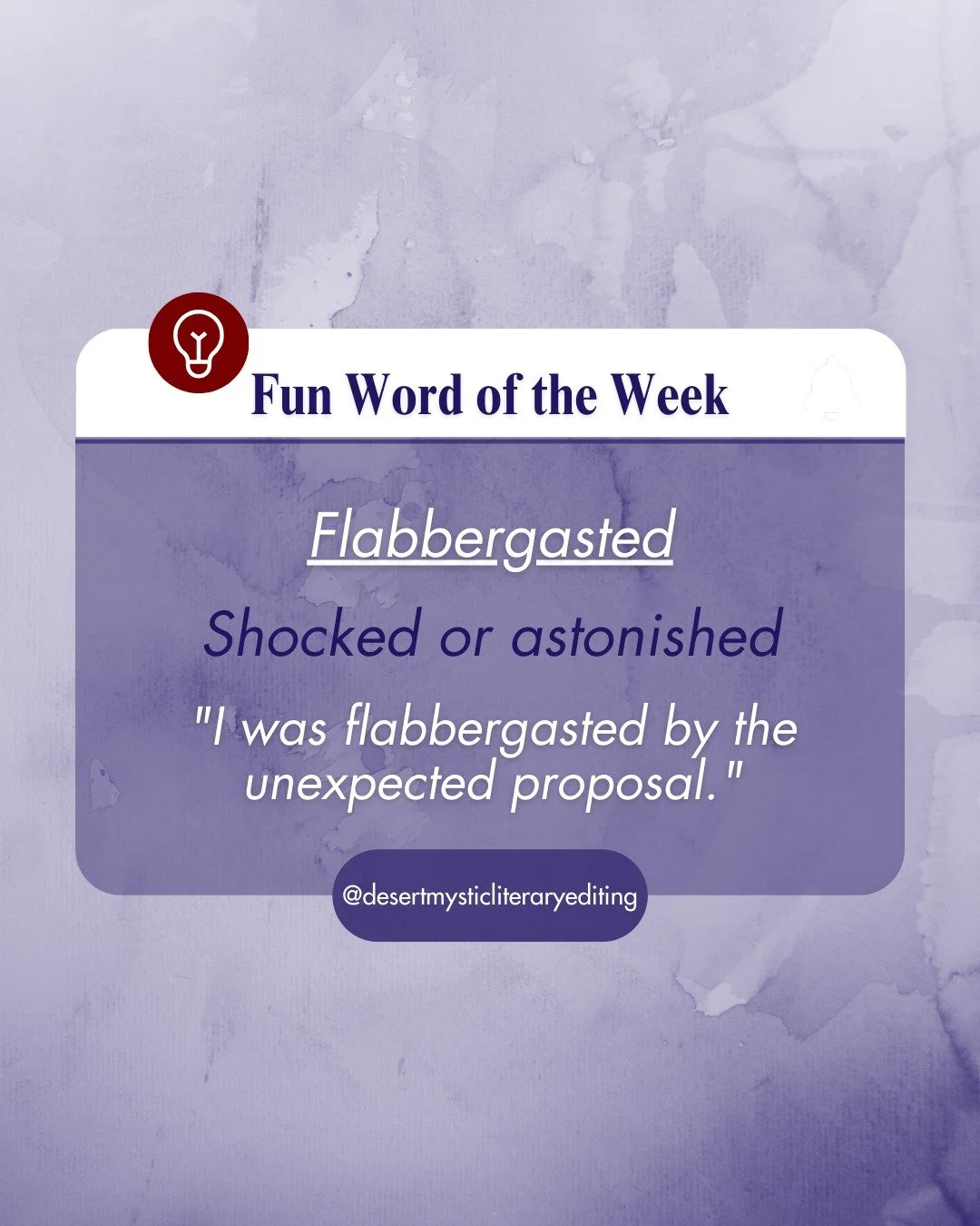 That flabbergasted feeling when a book completely takes you by surprise! 😲 This word describes being utterly shocked or amazed. What&rsquo;s a plot twist that left you flabbergasted? #Flabbergasted #PlotTwists #FunWords #DesertMysticEditing