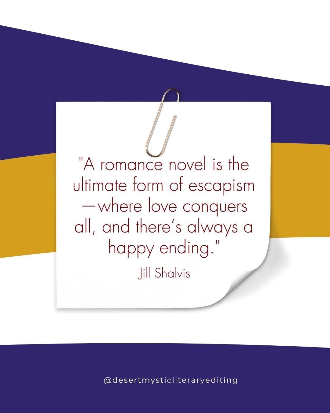 A romance novel isn&rsquo;t just an escape&mdash;it&rsquo;s a world where love conquers all, and everyone gets their happy ending. #RomanceEscapism #HappyEndings #AmWriting #DesertMysticLiteraryEditing