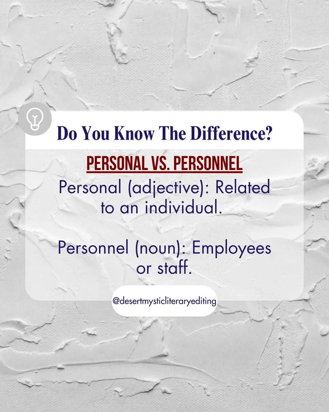 👤 Personal = Related to an individual (That&rsquo;s a personal choice!).
🧑&zwj;💼 Personnel = Employees or staff (The personnel department handles HR.)

One&rsquo;s for your life, the other&rsquo;s for work! Keep them straight! 😉 #GrammarTips #Wri