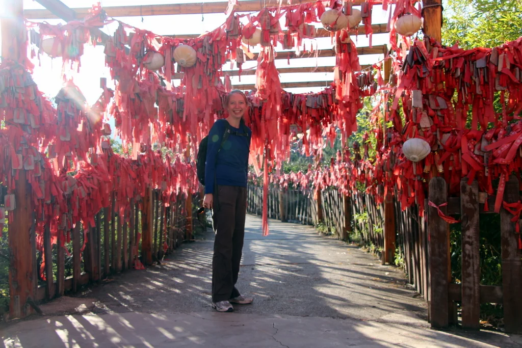 On the way out we stopped at a mountain side Buddhist temple